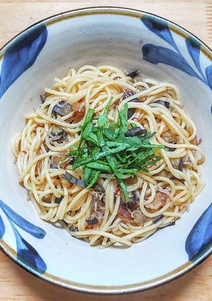 ナスとシラスの和風ピリ辛パスタ-レシピのメイン写真