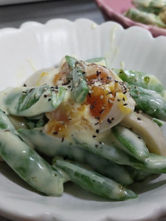 スナップえんどうと味付たまごのマヨ和え-レシピのメイン写真