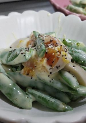 スナップえんどうと味付たまごのマヨ和え-レシピのメイン写真