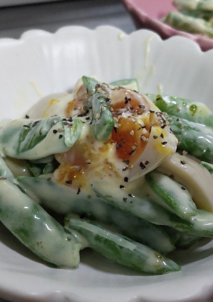 スナップえんどうと味付たまごのマヨ和え-レシピのメイン写真