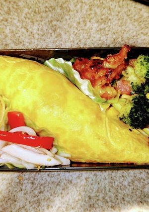 オムライスたらこスパタンドリーチキン弁当-レシピのメイン写真