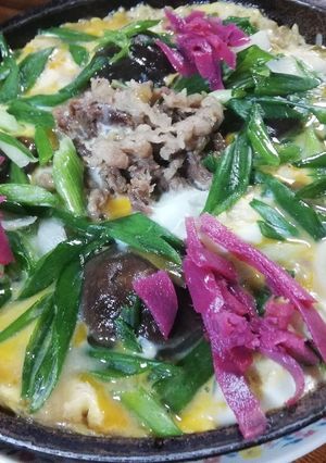 冷飯で炊いたよ~牛丼風おじや!ゆりさん風-レシピのメイン写真