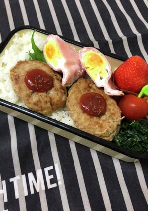 男子高校生弁当5/10ハンバーグ弁当-レシピのメイン写真
