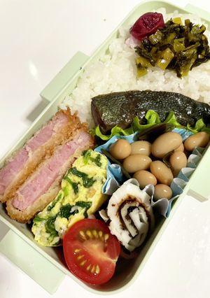 ぶり照り焼きとハムカツ弁当-レシピのメイン写真