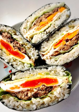 【おにぎらずシリーズ】いわし（みそ煮）缶-レシピのメイン写真
