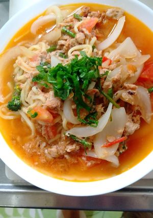 中華麺de生トマトツナスープパスタ-レシピのメイン写真