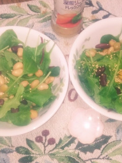 ベビーリーフにサラダ豆on-レシピのメイン写真