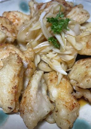 農家のとり天　新玉ねぎソースかけ-レシピのメイン写真