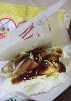 がっついて♪お好み風～っ★ライスバーガー-レシピのメイン写真