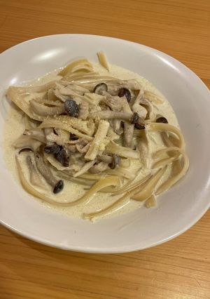キノコたっぷりクリームパスタ-レシピのメイン写真
