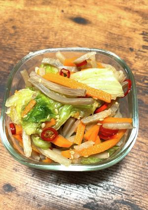 肉無し！レンジで簡単レタスきんぴらごぼう-レシピのメイン写真