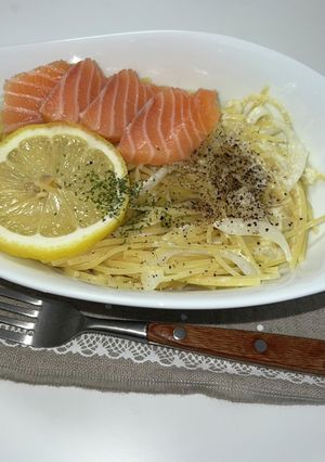 疲労回復!サーモンのレモンクリームパスタ-レシピのメイン写真