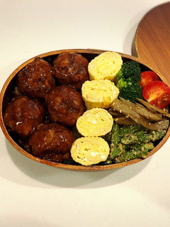 のっけ弁当2022.05.11肉だんご-レシピのメイン写真