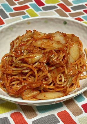 超簡単☆旨味堪能!キムチナポリタンです♪-レシピのメイン写真