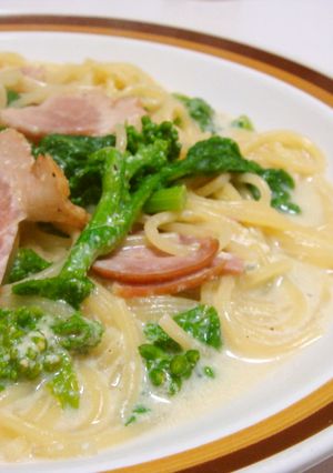 ベーコンの豆乳スープパスタ-レシピのメイン写真