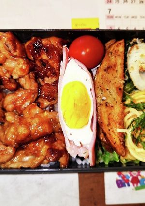豚こま　たらこスパ　弁当-レシピのメイン写真