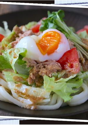 レタスとツナのごまドレサラダうどん-レシピのメイン写真