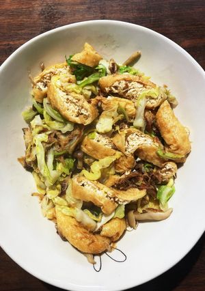 野菜と油揚げのマヨ麺つゆおかか炒め-レシピのメイン写真