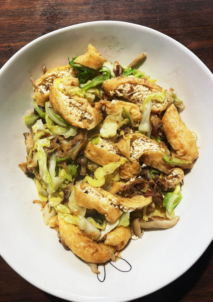 野菜と油揚げのマヨ麺つゆおかか炒め-レシピのメイン写真