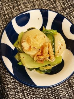 チンゲン菜とホタテ貝柱中華風和え物-レシピのメイン写真