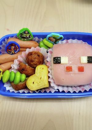 マイクラ〜ぶた、キャラ弁-レシピのメイン写真