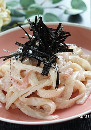 九州こーめん和風イカ明太子クリームパスタ-レシピのメイン写真