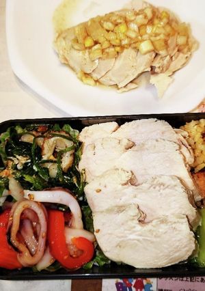 茹で鶏むね塩ダレ　角煮レタスチャーハン-レシピのメイン写真