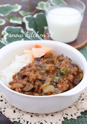 なすとピーマンの濃厚キーマカレー-レシピのメイン写真