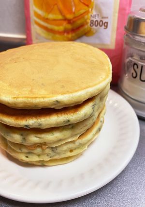 にんじんとほうれん草入りパンケーキ♡-レシピのメイン写真