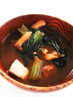 小松菜と油揚げと豆腐の味噌汁-レシピのメイン写真