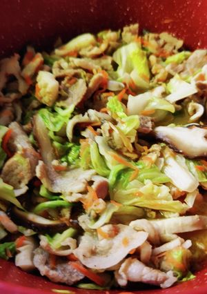 簡単♪豚バラ肉とシーフードの炒め合わせ-レシピのメイン写真