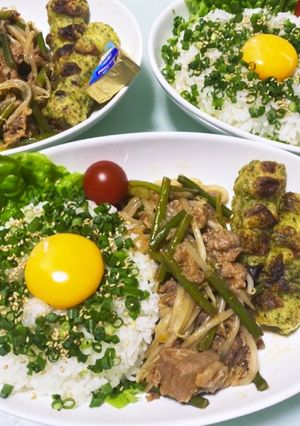 肉のお供にネギたまご飯-レシピのメイン写真