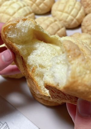中はもちふわ！外はザクザク！メロンパン！-レシピのメイン写真