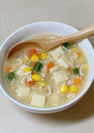 豚ひき肉と豆腐のとろみスープ-レシピのメイン写真