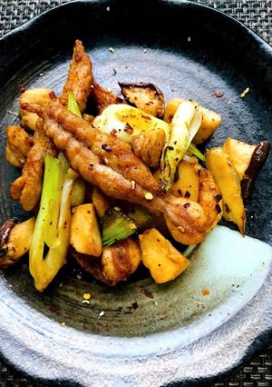 鶏せせりと青梗菜の炒め-レシピのメイン写真