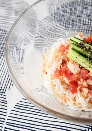 かるしお®　ツナとトマトのサラダそうめん-レシピのメイン写真