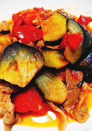 ☆減塩☆トマト茄子牛肉のオリーブ油炒め-レシピのメイン写真