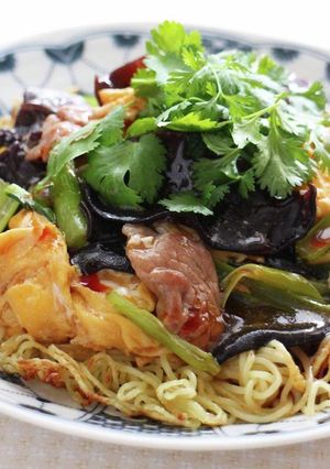 おひさまキクラゲ豚肉の卵あんかけ焼きそば-レシピのメイン写真