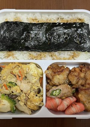 ゴーヤチャンプル唐揚フードマン800弁当-レシピのメイン写真