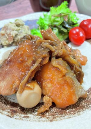 鮭とうずらと舞茸の生姜煮-レシピのメイン写真