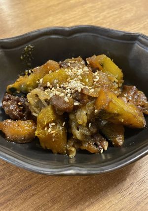 かぼちゃと牛肉甘辛炒め-レシピのメイン写真