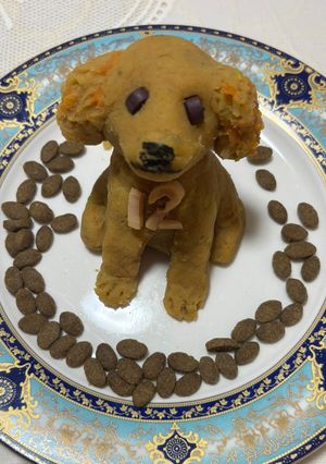 犬用犬型 さつまいもときなこのケーキ-レシピのメイン写真