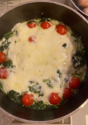 ほうれん草🌱とトマト🍅のチーズのせ⭐︎-レシピのメイン写真