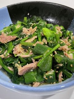 オクラとほうれん草のツナ和え-レシピのメイン写真