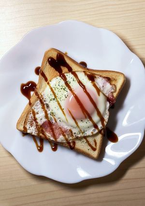 朝食に♡目玉焼きトースト-レシピのメイン写真