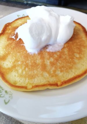 男子ごはん風　スフレパンケーキ-レシピのメイン写真