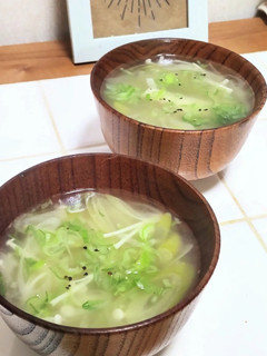 簡単1品!長ネギとエノキの中華スープ-レシピのメイン写真