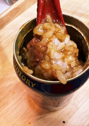 災害時に役立つ空き缶コンロで焼き鳥カレー-レシピのメイン写真