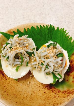 茹で卵アレンジ③しらすと大葉和え-レシピのメイン写真