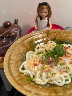 リカちゃん♡うどん(揚げ玉・茗荷・紫蘇)-レシピのメイン写真